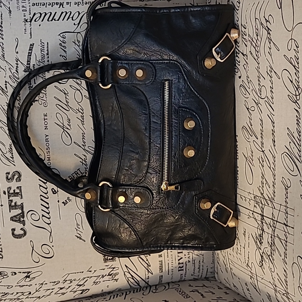 Black studded bag